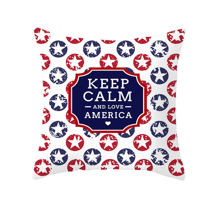 Wholesale 4th of July Independence Day Pillowcase Peach Skin Print MOQ≥2 JDC-PW-Jinze001