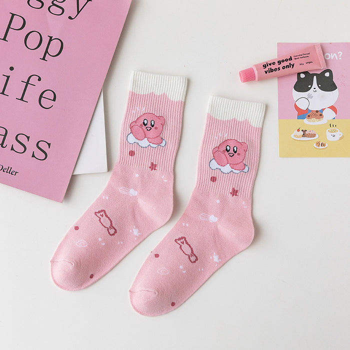 Wholesale Socks Cotton Cute Pink Cartoon Socks JDC-SK-MZX014