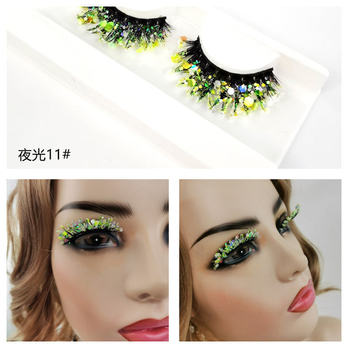 Wholesale 3D Luminous Synthetic Fiber False Eyelashes Glow  MOQ≥3 JDC-EY-ZXin001