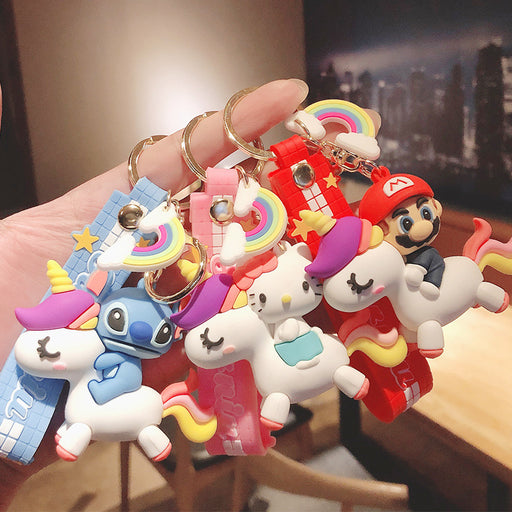 Jewelry WholesaleWholesale lovely rainbow silicone couple keychain (F) JDC-KC-FeiRun054 Keychains 飞润 %variant_option1% %variant_option2% %variant_option3%  Factory Price JoyasDeChina Joyas De China