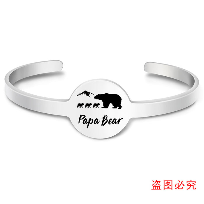 Jewelry WholesaleWholesale stainless steel father's day bear titanium steel bracelet JDC-BT-ganggu007 Bracelet 钢古 %variant_option1% %variant_option2% %variant_option3%  Factory Price JoyasDeChina Joyas De China