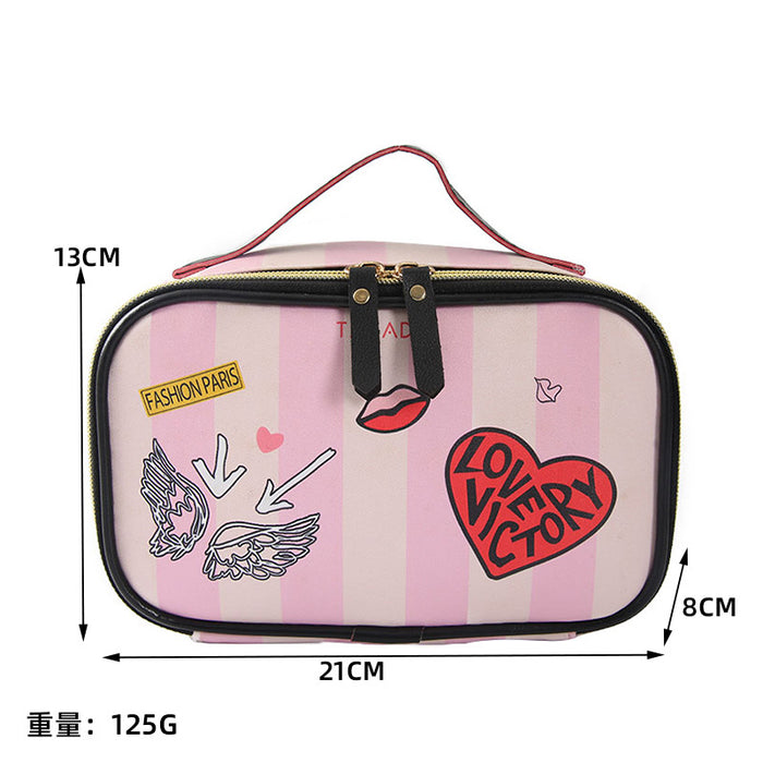 Wholesale Cosmetic bag PU leather polyester inner layer wash bag MOQ≥3 JDC-CB-Xiha001