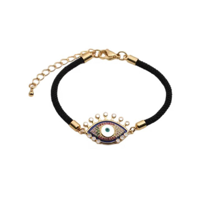 Jewelry WholesaleWholesale Milanese Cord Copper Inlaid Zircon Devil's Eye Bracelet JDC-BT-ChanX009 Bracelet 昌鑫 %variant_option1% %variant_option2% %variant_option3%  Factory Price JoyasDeChina Joyas De China