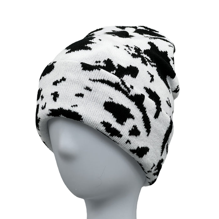 Wholesale Hat Acrylic Cow Pattern Warm Pullover Hat MOQ≥2 JDC-FH-MiHao004