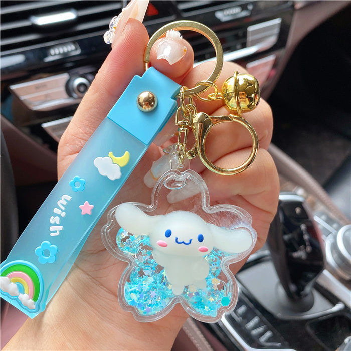 Wholesale Keychains PVC Acrylic Hardware Luminous Quicksand Bottle Cute Cartoon JDC-KC-TianC004