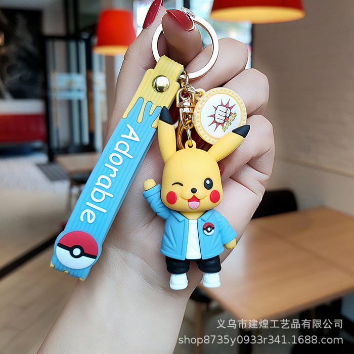 Wholesale new three generations cartoon sweater PVC doll keychain pendant JDC-KC-JianH001