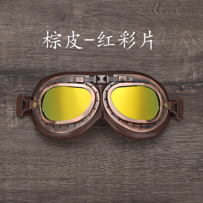 Wholesale Goggles ABS PU Frame PC Lens Retro Windproof Motorcycle MOQ≥2 JDC-SG-XunLong004