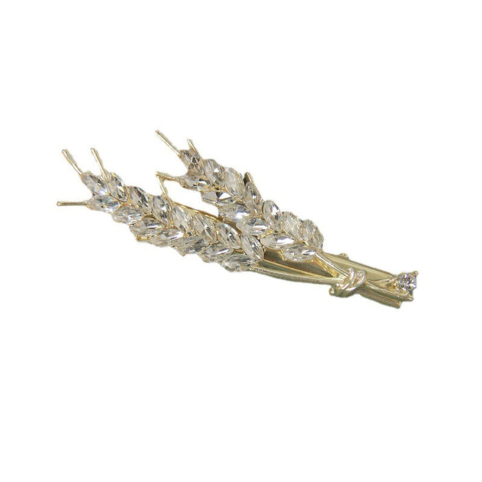 Wholesale Hair Clips Alloy Rhinestones Wheat Duck Bill Clips JDC-HC-FSE005