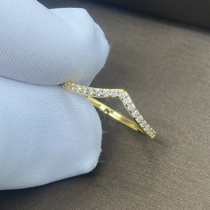 Jewelry WholesaleWholesale V-shaped heart diamond ring JDC-RS-Liuliu003 Rings 六六 %variant_option1% %variant_option2% %variant_option3%  Factory Price JoyasDeChina Joyas De China