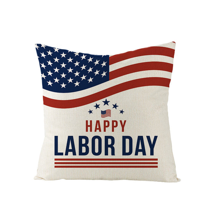 Wholesale 4th of July Independence Day Linen Pillowcase MOQ≥2 JDC-PW-OuH004