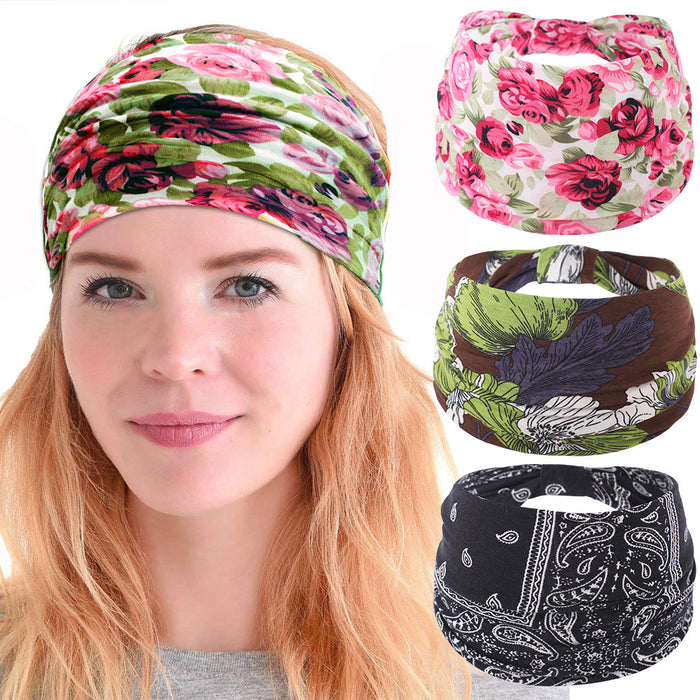 Wholesale Wide Brim Printed Fabric Headband JDC-HD-FAB002