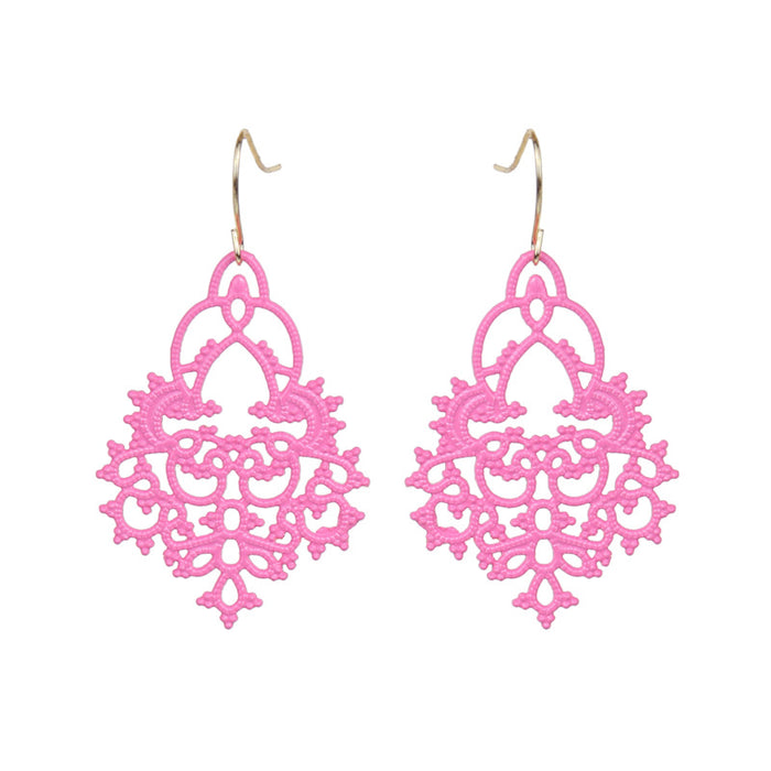 Wholesale Earrings Alloy Macaron Snowflake Hollow Out JDC-ES-momo007