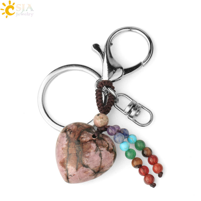 Wholesale Heart Shaped Turquoise Opal Crystal Keychain JDC-KC-HS002