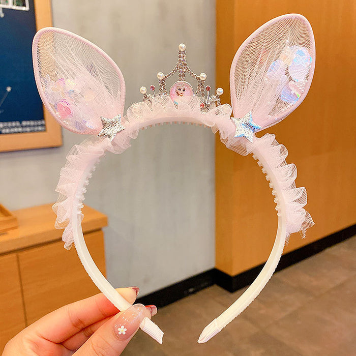 Jewelry WholesaleWholesale Children's Mesh Rabbit Ear Headbands JDC-HD-DingS001 Headband 鼎硕 %variant_option1% %variant_option2% %variant_option3%  Factory Price JoyasDeChina Joyas De China