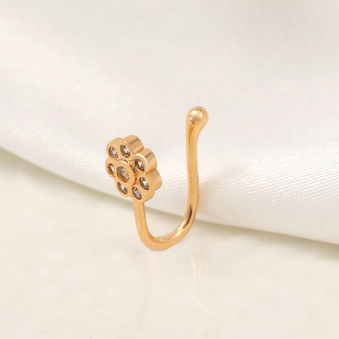 Jewelry WholesaleWholesale Flower Zircon Copper Nose Clip Non Pierced JDC-NS-D008 Piercings 晴雯 %variant_option1% %variant_option2% %variant_option3%  Factory Price JoyasDeChina Joyas De China