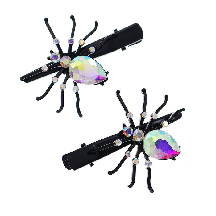 Wholesale Hair Clips Alloy Set Rhinestone Skull Spider Halloween 6pcs MOQ≥2 JDC-HC-LANGL001