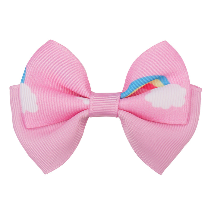 Wholesale Hair Clips Threaded Ribbon Kids Print Unicorn Butterfly MOQ≥5 JDC-HC-MNT001