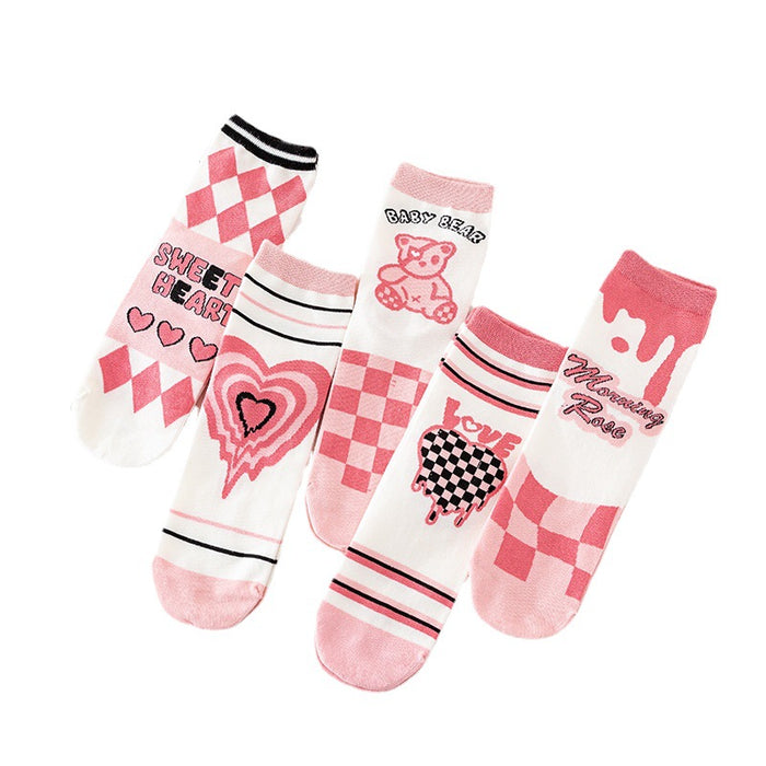 Wholesale Socks Cotton Pink Cute Bear Socks JDC-SK-JTing006