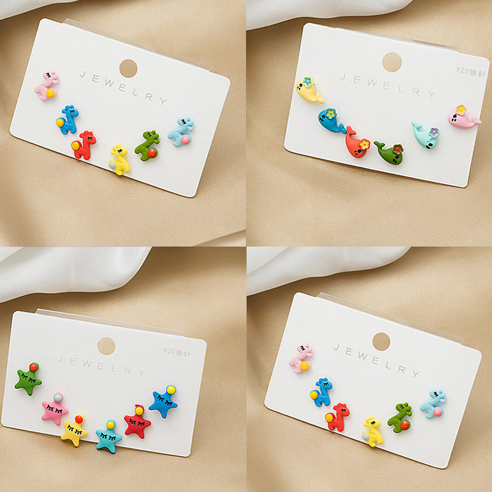 Wholesale Plastic Small Flower Hyun Ya Candy Color Flower Earrings JDC-ES-juzi004