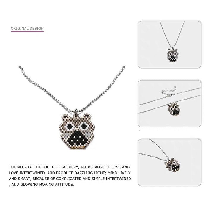 Wholesale Necklaces Stainless Steel Rice Beads Miyuki Animal Owl Pattern MOQ≥2 JDC-NE-GSACC006