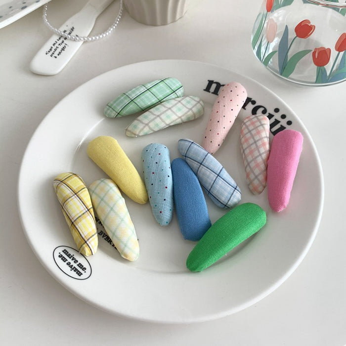 Wholesale Hair Clips Candy Color Fabric 3pcs/bag JDC-HC-YJM016