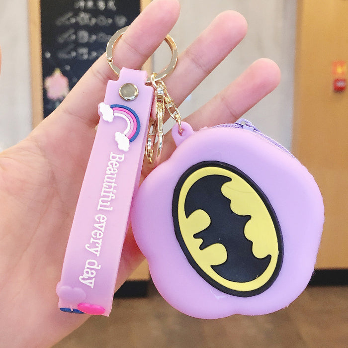 Wholesale cute coin purse keychain cartoon petal silicone JDC-KC-MeiZ021