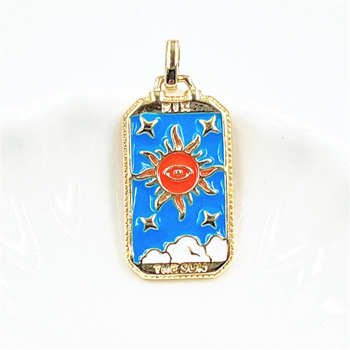 Wholesale Necklace Copper Drip Oil Tarot Cards Palm Devil's Eye Jellyfish MOQ2≥2 JDC-NE-ZIYN008