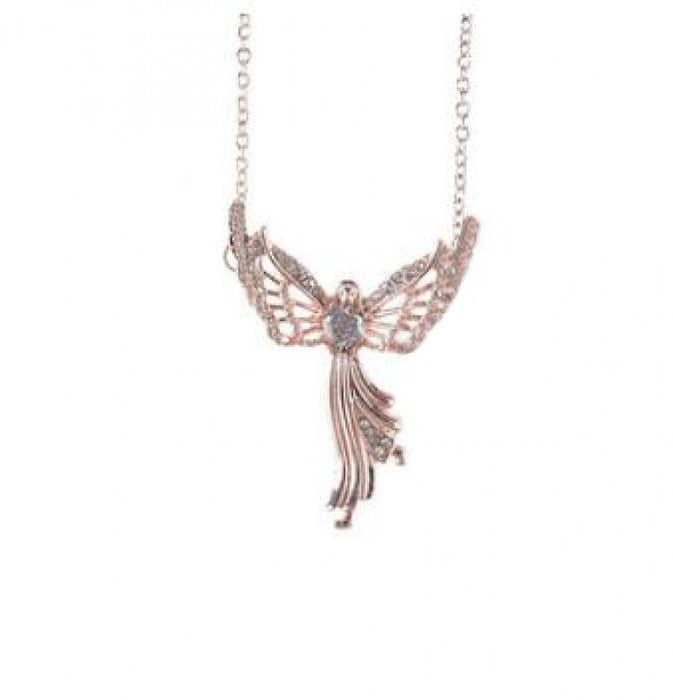 Wholesale Alloy Virgin Mary Angel Love Guardian Wings Diamond Necklace MOQ≥2 JDC-NE-XunO026