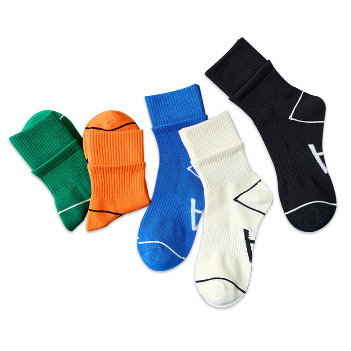 Wholesale socks men's mid tube socks double lug sports basketball socks JDC-SK-CYu007