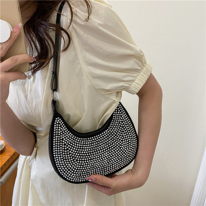 Wholesale Shoulder Bag PU Rhinestone Chain Underarm JDC-SD-Chunyao001