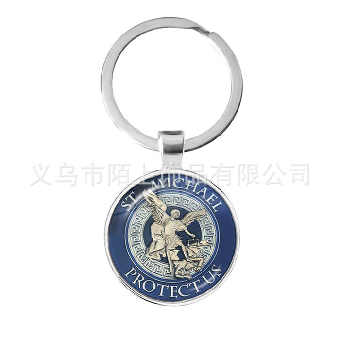 Wholesale St.Michael Russian Orthodox Time Gemstone Zinc Alloy Keychain JDC-KC-MoS001