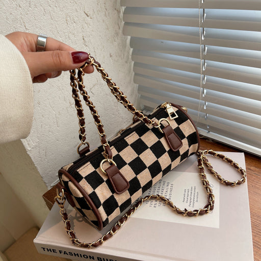 Jewelry WholesaleWholesale plaid small bag popular western style chain messenger bag JDC-SD-Ailef001 Shoulder Bags 爱乐坊 %variant_option1% %variant_option2% %variant_option3%  Factory Price JoyasDeChina Joyas De China