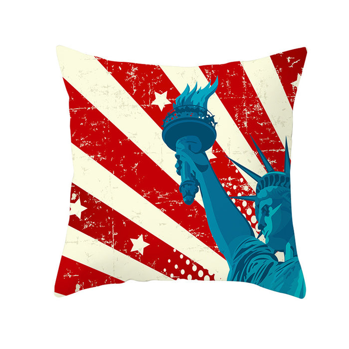 Wholesale 4th of July Independence Day Pillowcase Peach Skin Print MOQ≥2 JDC-PW-Jinze001