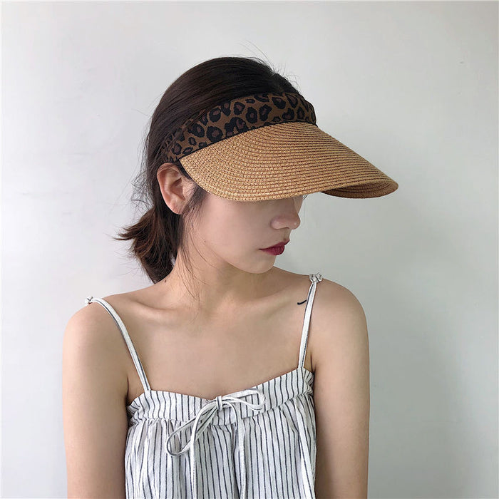 Jewelry WholesaleWholesale Leopard Print Empty Top Hat Sun Hat Straw Hat JDC-FH-HShen001 Fashionhat 鸿琛 %variant_option1% %variant_option2% %variant_option3%  Factory Price JoyasDeChina Joyas De China