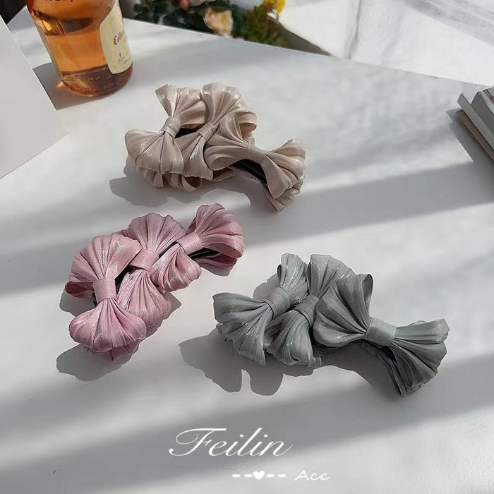 Wholesale hairpin cloth bow banana vertical clip JDC-HC-QZ001