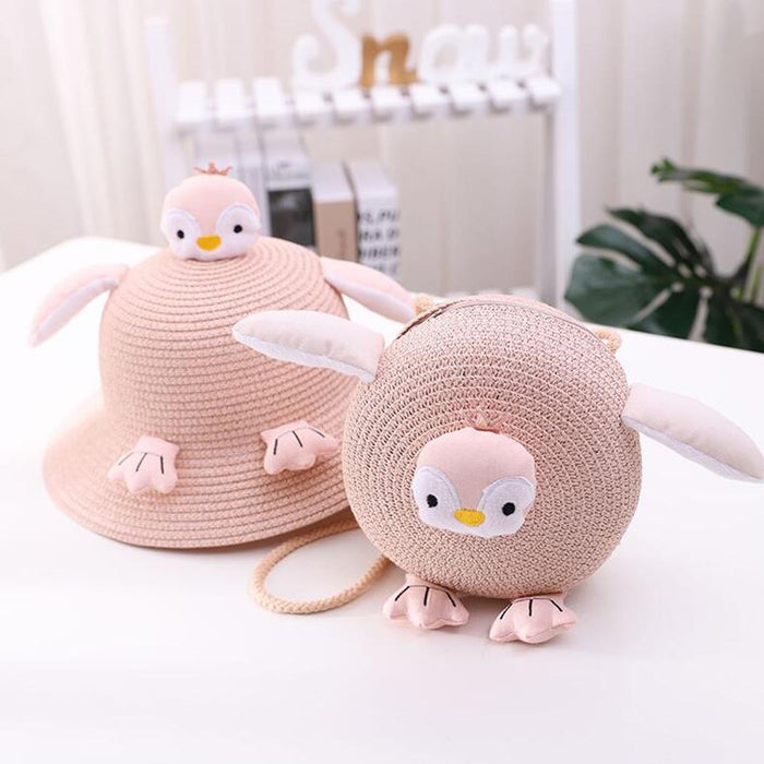 Jewelry WholesaleWholesale cute children Penguin beach sun shading straw hat JDC-FH-Andie001 Fashionhat 暗蝶 %variant_option1% %variant_option2% %variant_option3%  Factory Price JoyasDeChina Joyas De China