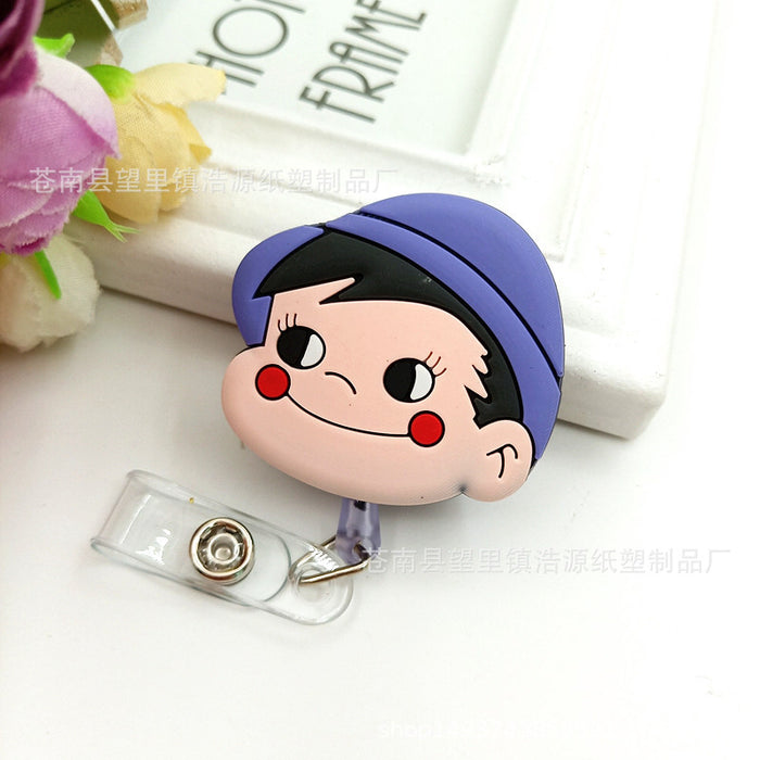 Wholesale Cartoon Fruit Soft Rubber Retractable Keychain MOQ≥2 JDC-KC-HaoYuan001