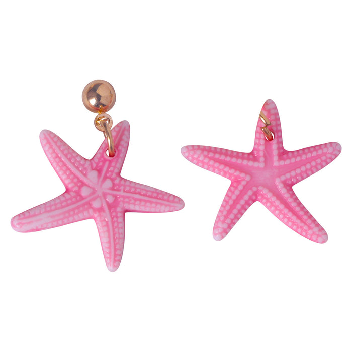 Wholesale Earrings Resin Cute Stereoscopic Starfish JDC-ES-SHIYU007