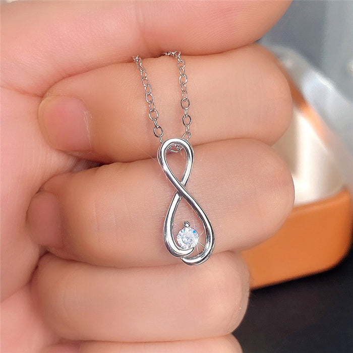 Wholesale Simple Figure 8 Pendant Necklace MOQ≥2 JDC-NE-CaoS040