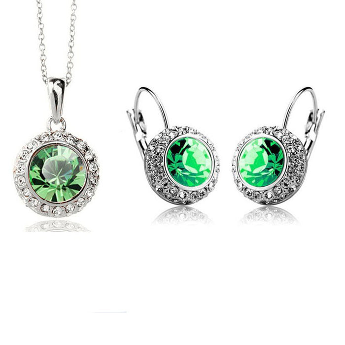 Wholesale Rhinestone Alloy Necklace Earring Set JDC-ES-Yaqian001