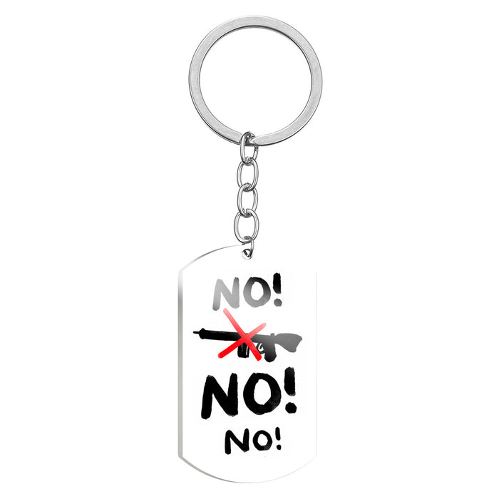 Wholesale MARCH FOROUR LIVES Stainless Steel Keychain MOQ≥2 JDC-KC-HuanYu004