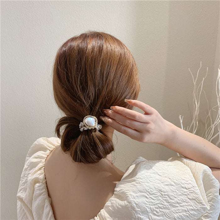 Wholesale Hair Scrunchies Mixed Material Pearl Temperament JDC-HS-QinX001