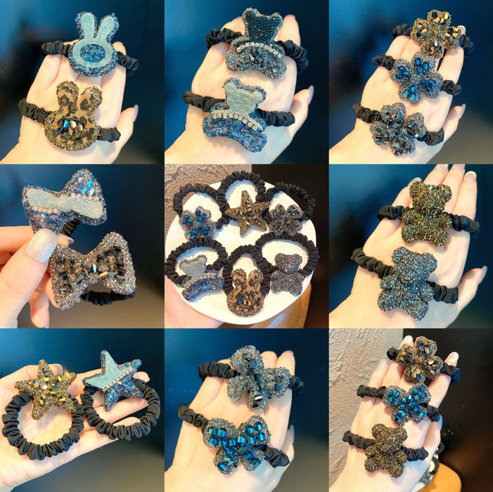 Jewelry WholesaleWholesale Retro Small Fragrance Hair Ring Flash Diamond Flower Bow JDC-HS-Nuanm002 Hair Scrunchies 暖铭 %variant_option1% %variant_option2% %variant_option3%  Factory Price JoyasDeChina Joyas De China