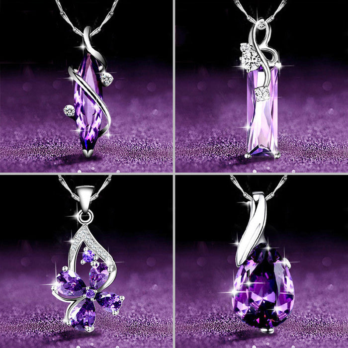 Jewelry WholesaleWholesale Amethyst Marquise Necklace (with Chain) JDC-NE-Caos006 Necklaces 曹适 %variant_option1% %variant_option2% %variant_option3%  Factory Price JoyasDeChina Joyas De China