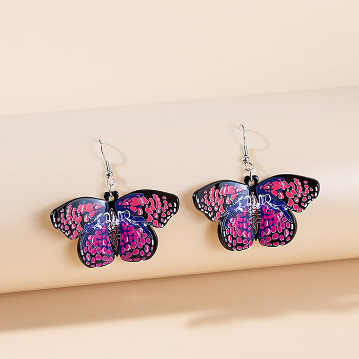 Wholesale Colorful Glass Butterfly Acrylic Earrings JDC-ES-MDD010