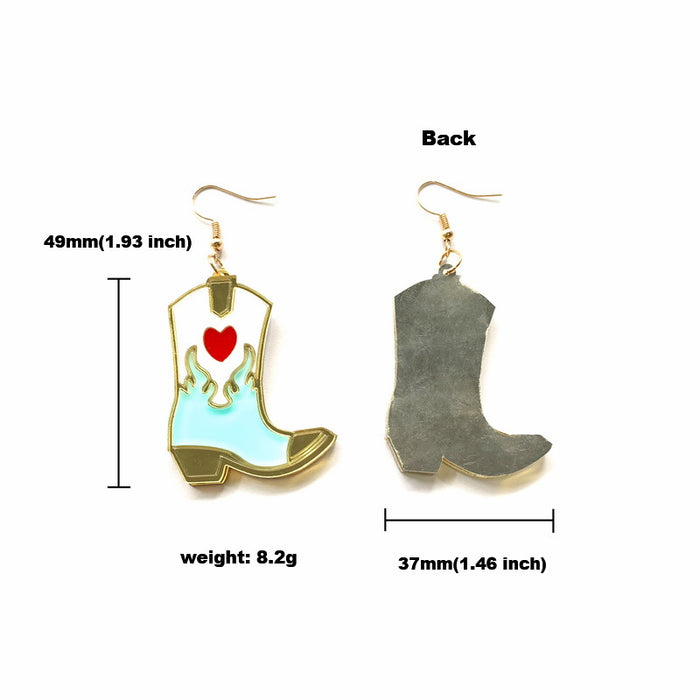 Wholesale Earrings Acrylic Love Boots MOQ≥2 JDC-ES-XUEP053