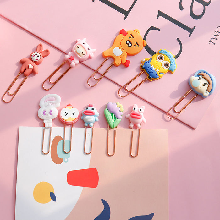 Wholesale Random Soft Adhesive Metal Cute Paperclip Bookmark JDC-PP-Gangs001