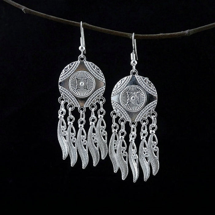 Wholesale Xingma Jewelry Boho Tibetan Silver Women's Earrings JDC-ES-Ylh002