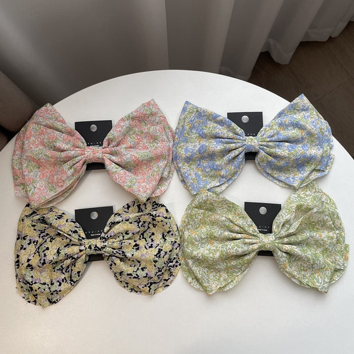 Wholesale hairpin cloth floral double bow spring clip JDC-HC-QZ003