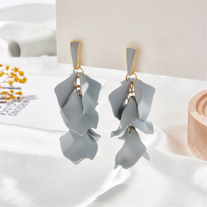 Wholesale 925 Silver Needle Candy Color Petal Acrylic Earrings MOQ≥2 JDC-ES-Jufa003